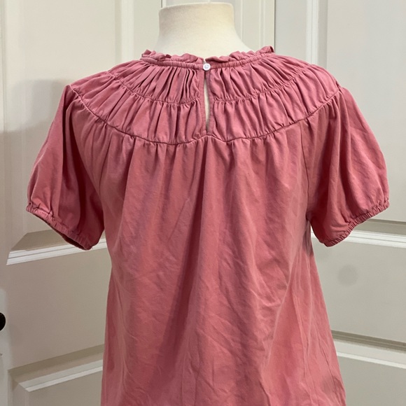 EUC J. Crew Small Rose Smocked Top - Picture 5 of 6